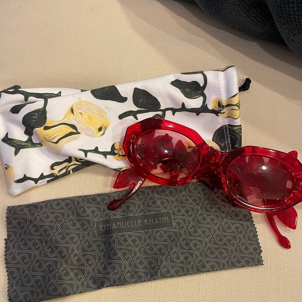 Emmanuelle Khanh red sunglasses